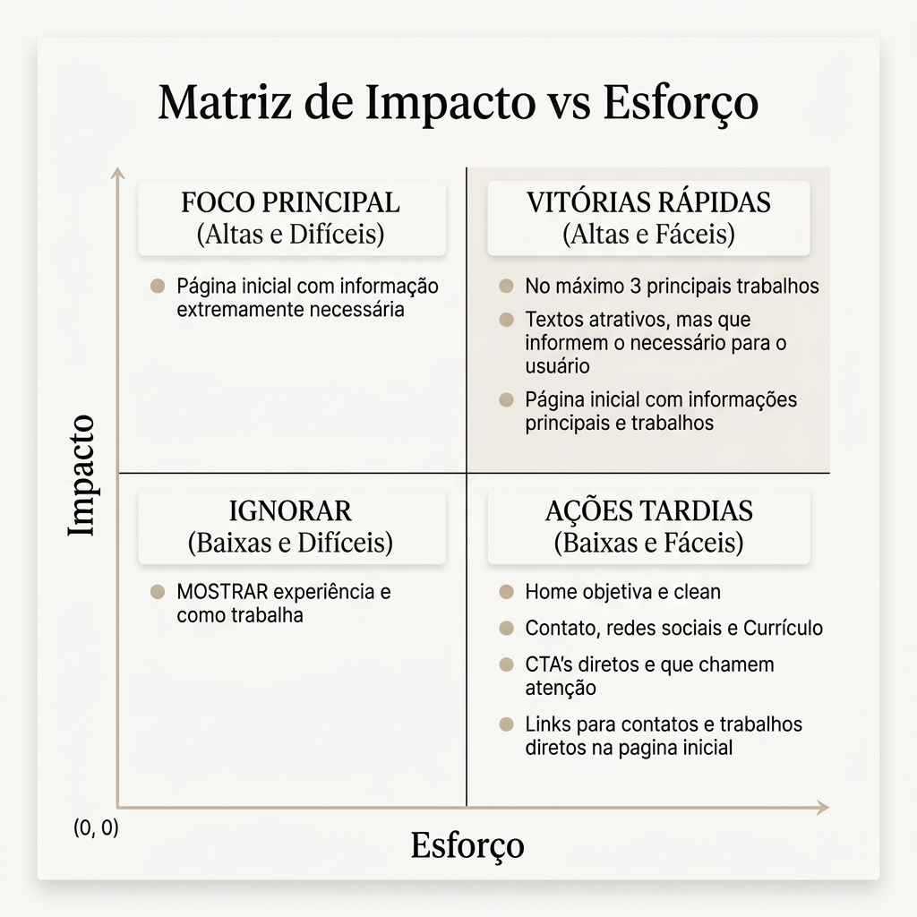 Matriz de Impacto vs Esforço